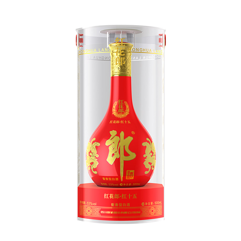 郎酒 红花郎 红十五 53度 500ml 酱香型白酒 新老包装随机发