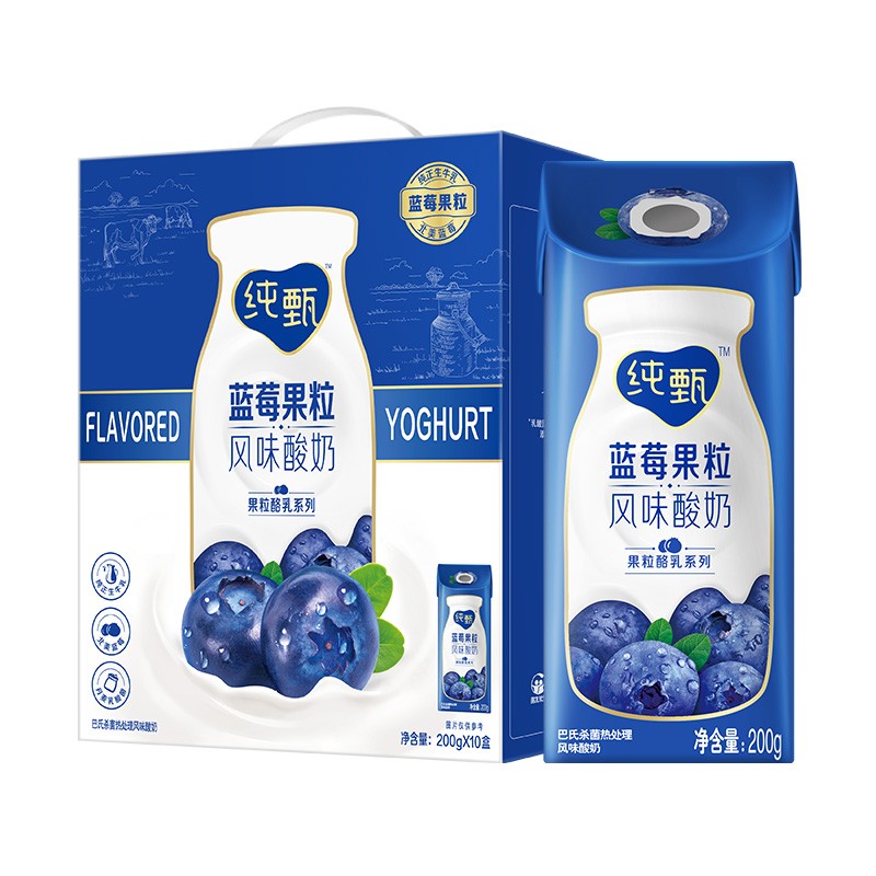 蒙牛纯甄蓝莓果粒风味酸奶 200g*10
