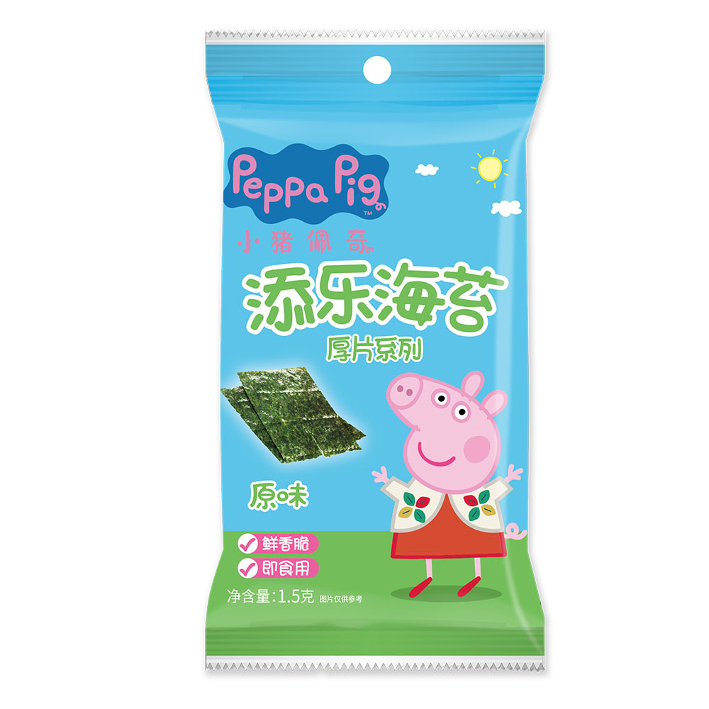 添乐卡通王小猪佩奇厚片海苔1.5g单包原味