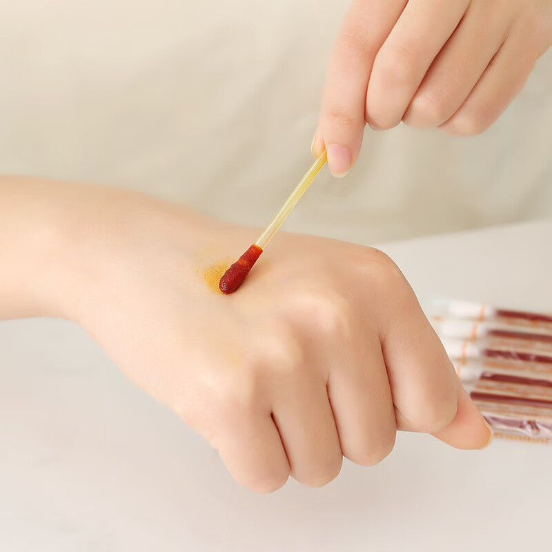 有时光便携一次性碘伏棉棒伤口消毒护理棉签清洁护理棉棒50支装 碘伏棉签 胶盒装