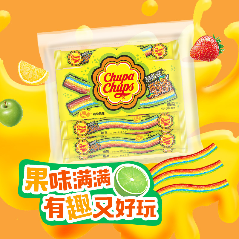 珍宝珠酸条糖挂板装32条单挂缤纷果味单挂