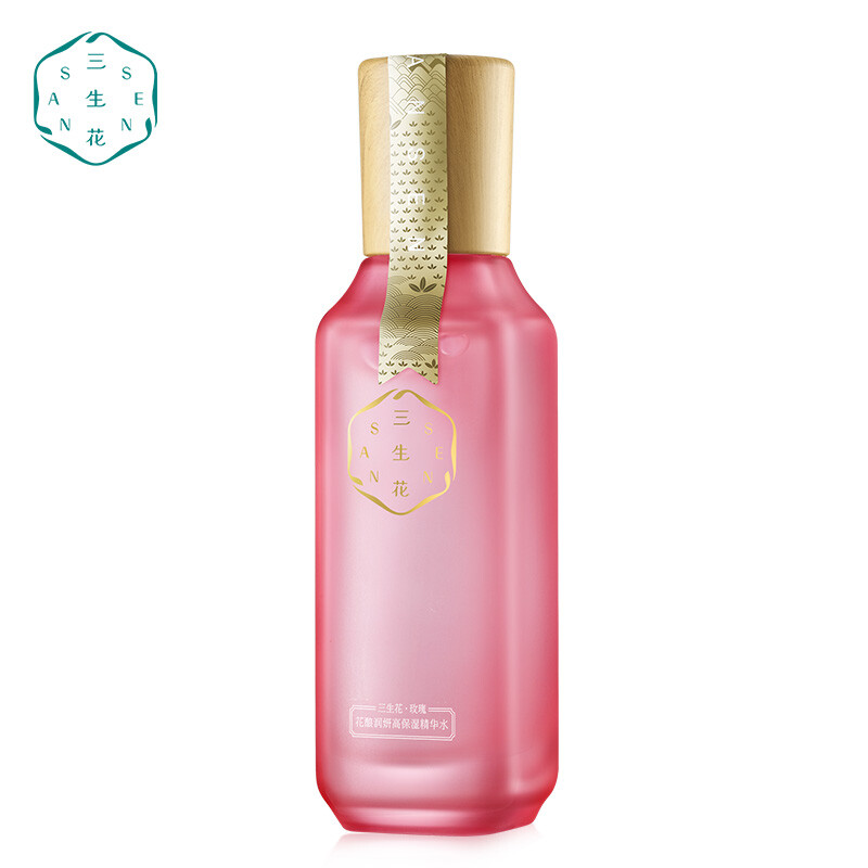 百雀羚爽肤水 三生花玫瑰花酿润妍高保湿精华水100ml 玻尿酸深层补水保湿盈透化妆水