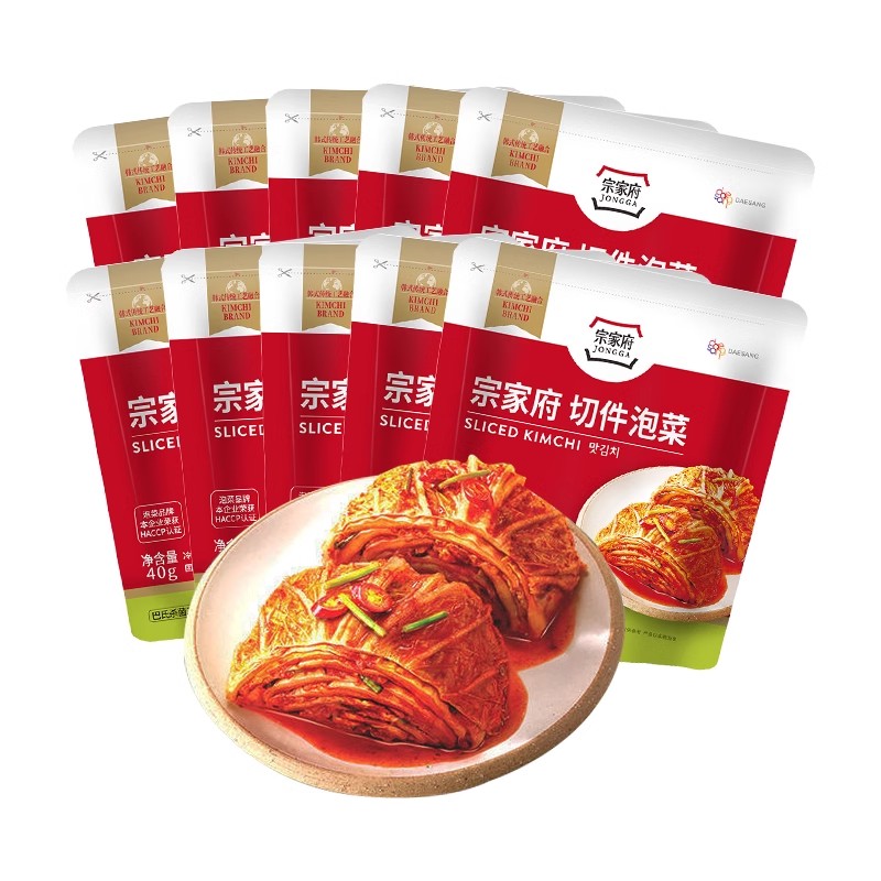 清净园宗家府切件泡菜40g袋装韩式料理辣白菜开胃咸菜泡菜汤
