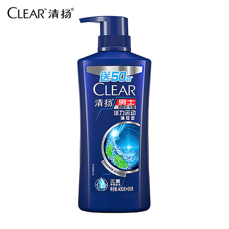 清扬（CLEAR）去屑控油止痒洗发水 新老包装随机 男士专用 活力运动薄荷型450g
