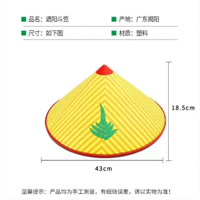 夏季户外大檐防晒遮阳斗笠帽(款式随机)1个