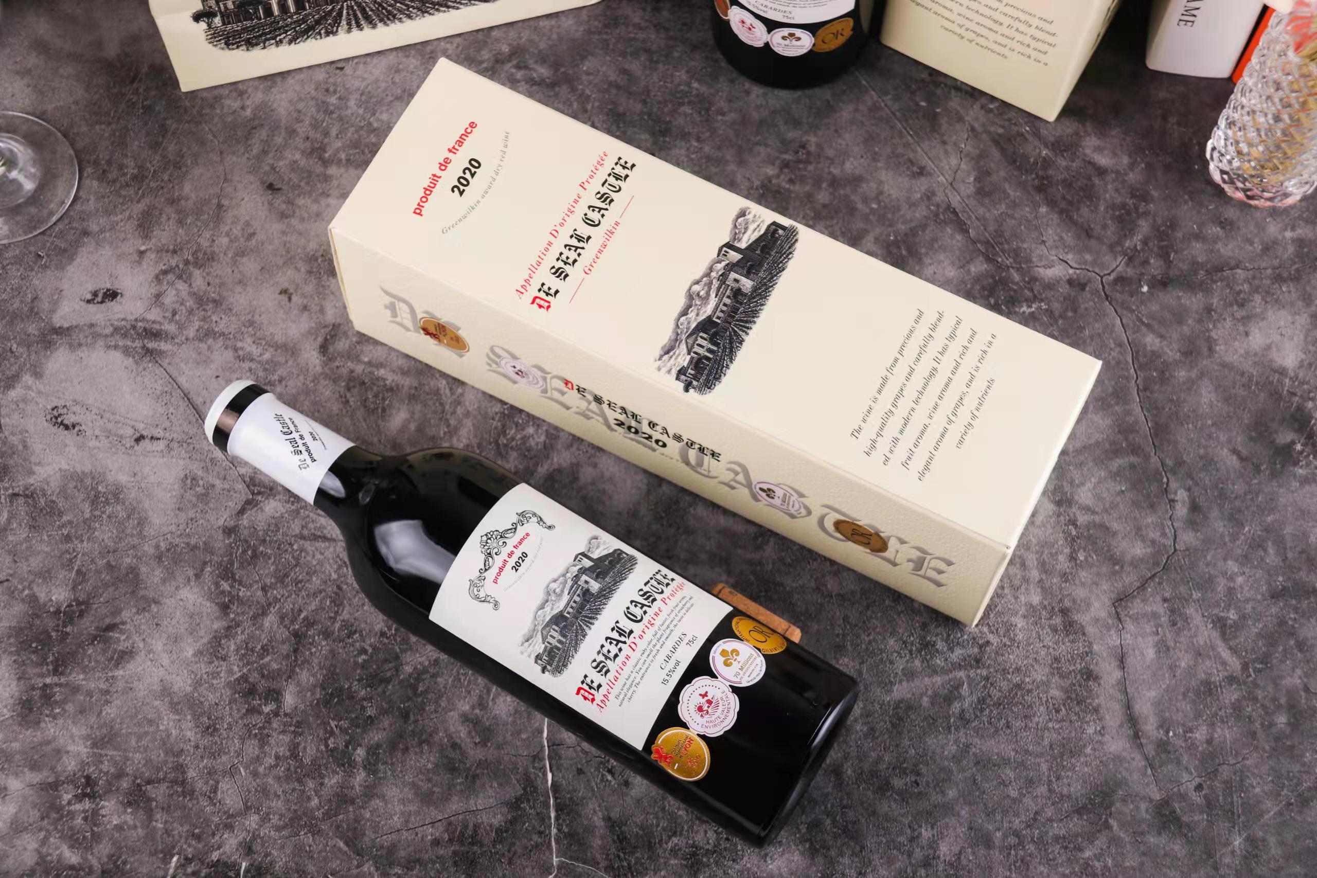 法国原瓶进口波尔多红酒 德玺城堡城堡金奖干红葡萄酒750ml/瓶 超市便利店节日礼品