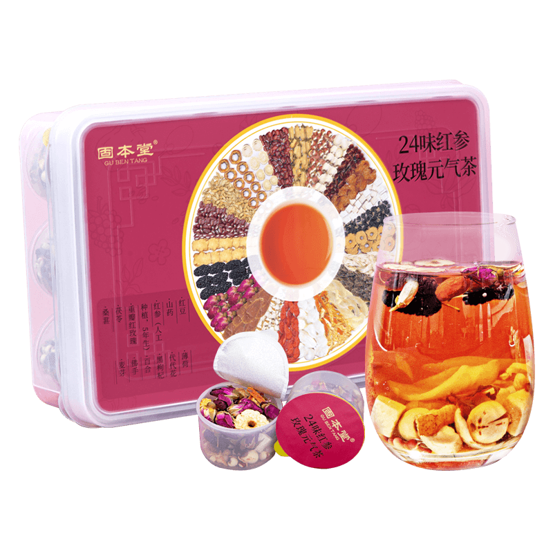固本堂 24味红参玫瑰元气茶500g