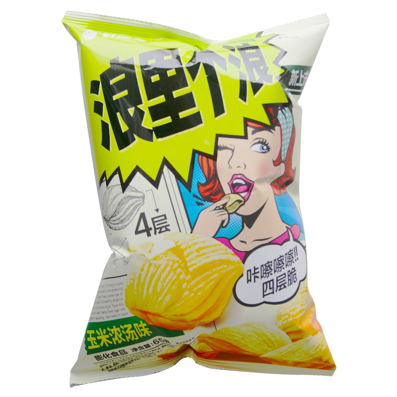 【5袋起订】好丽友浪里个浪玉米浓汤味65g