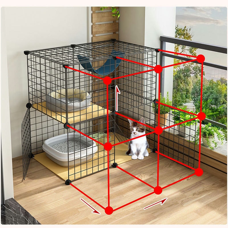 猫笼子家用猫咪别墅超大自由空间带厕所一体猫窝空笼幼猫室内铁笼