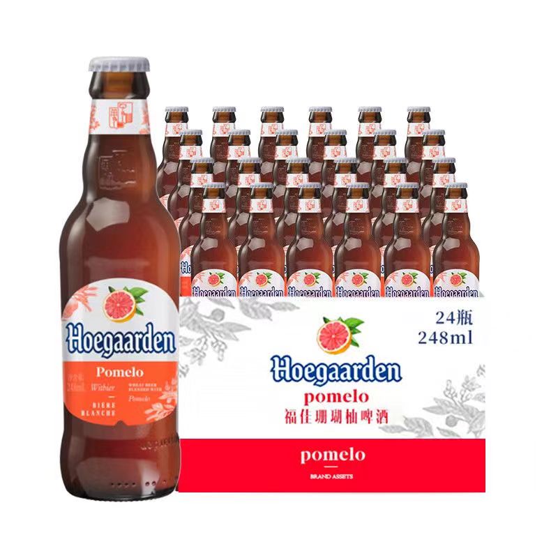 福佳啤酒新日期 福佳珊瑚柚果味精酿啤酒3.3度白啤248ml*24瓶装整箱