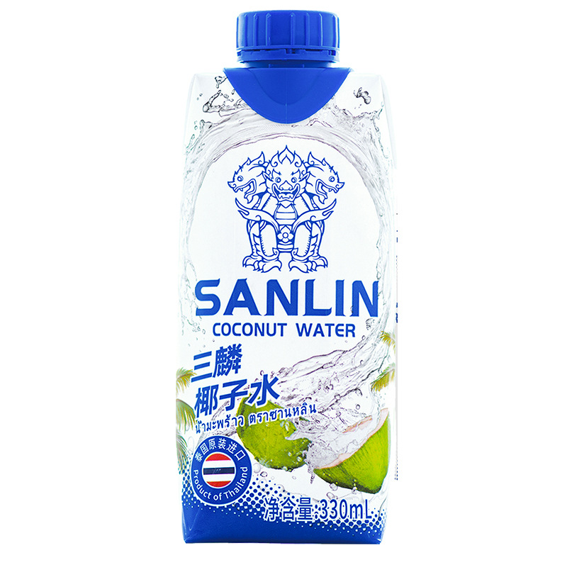 泰国进口 三麟天然100%椰子水330ml0脂肪NFC纯椰青果汁饮料批发